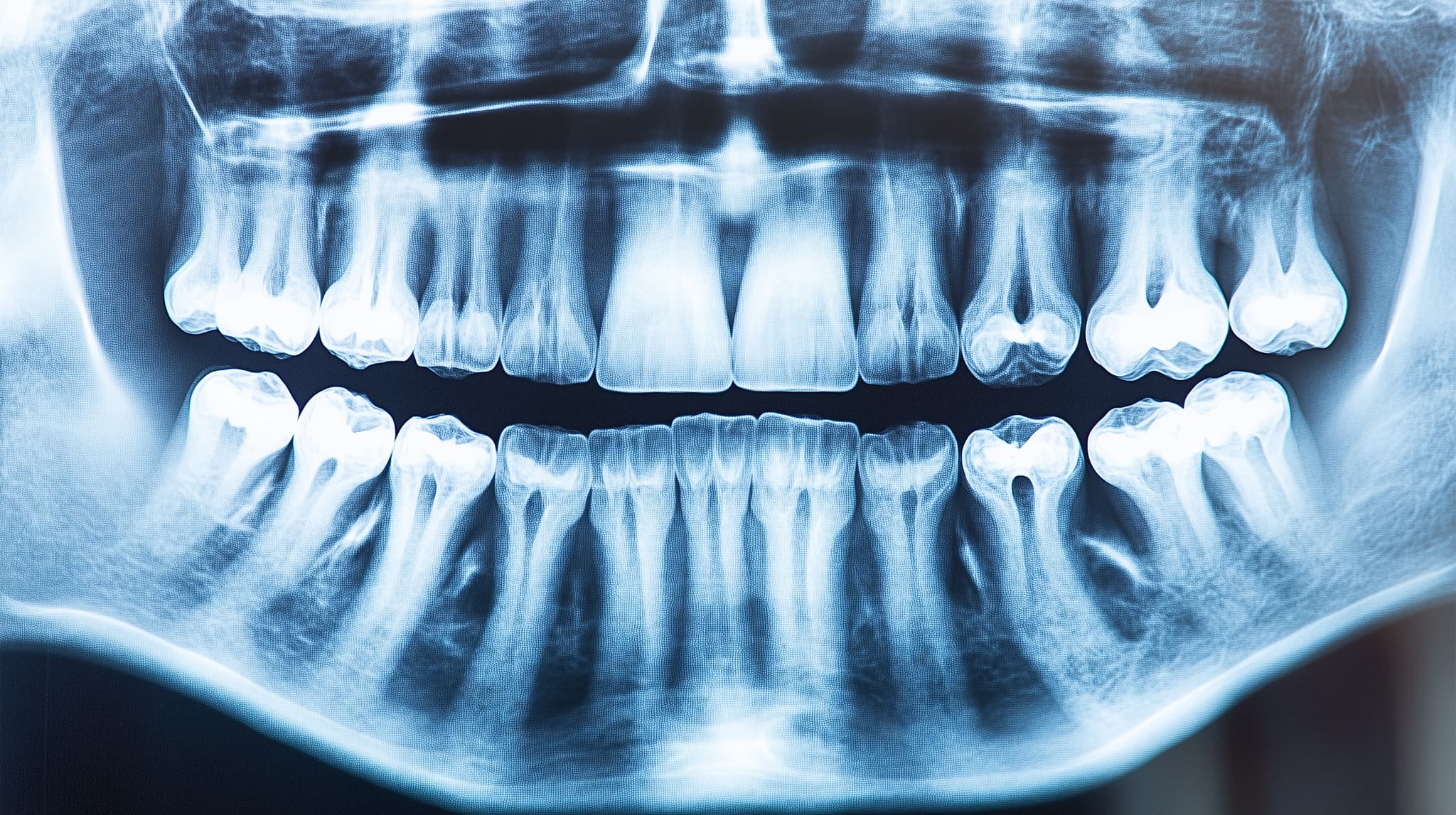 マイオブレースでの治療前のにレントゲン写真で診断する様子