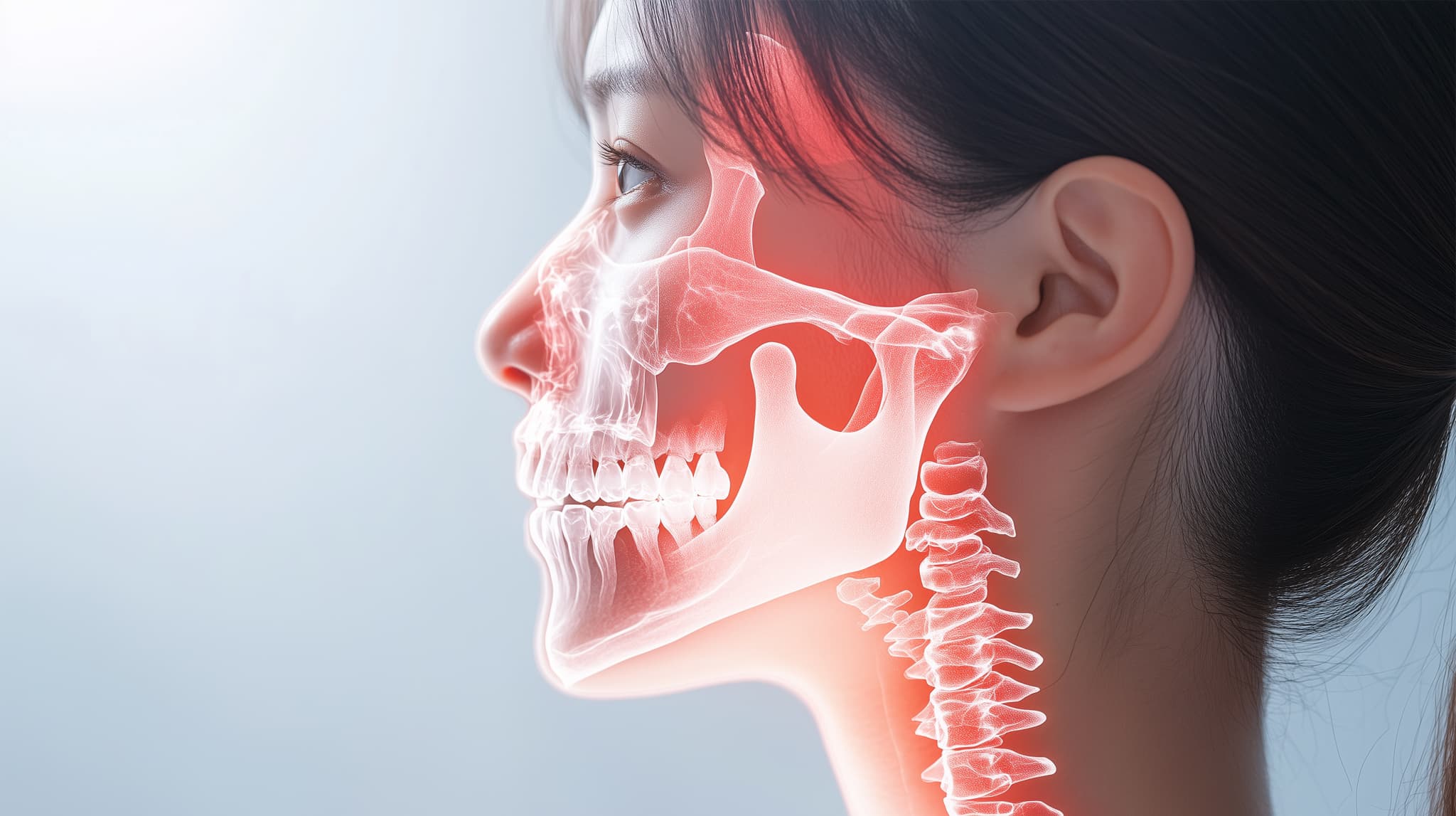 顎関節症の患部の透過図